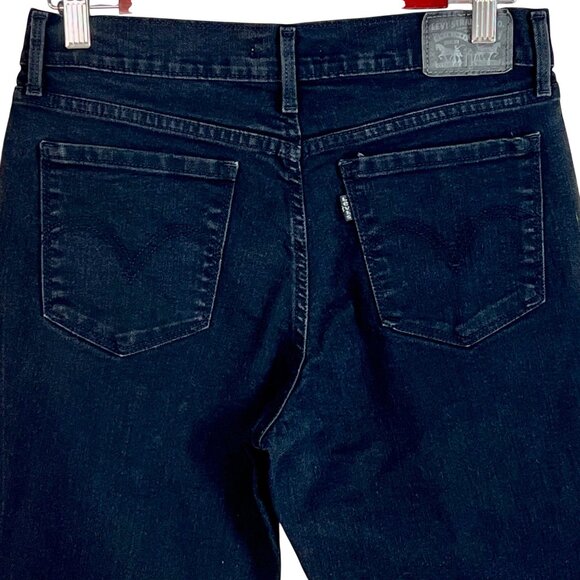 Levi’s Womens 505 Classic Straight Jeans Mid-Rise Size 28 Black Denim Stretch - Picture 1 of 8